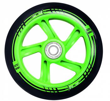Muuwmi Aluminium Scooter skrejritenis 125 mm, melns/zaļš (AU 346)