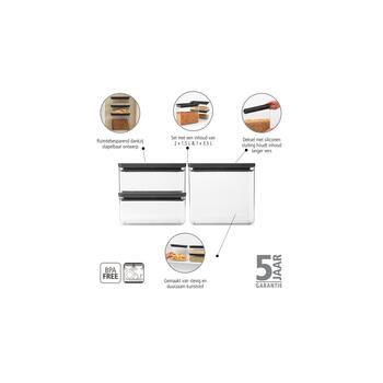 BRABANTIA uzglabāšanas kārbu komplekts Tasty+, 3 gab.,  Dark Grey (230783)