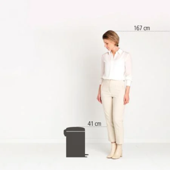BRABANTIA atkritumu tvertne ar pedāli NewIcon, 12 l, Matt Steel (113604)