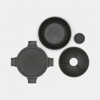 BRABANTIA Make & Take salātu trauks, 1.3L, Dark Grey (206344)