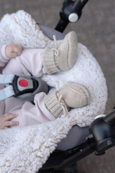 Lodger Slipper Folklore Merino vilnas čībiņas, Beige, 0-6m (SLM 630_0-6)