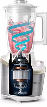 PHILIPS Daily Collection blenderis, 1500W, balts (HR3760/01)