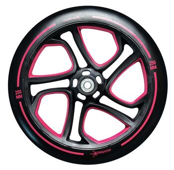 MUUWMI Aluminium Scooter PRO skrejritenis 250/215 mm, sarkans (AU 580)