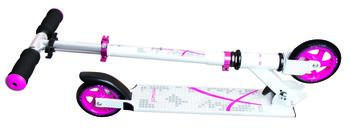 Muuwmi Aluminium Scooter skrejritenis 125 mm, balts/rozā (AU 347)