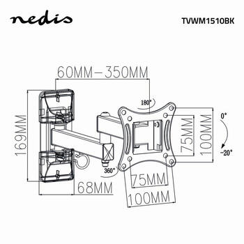 Nedis TV kronšteins, 13-27 collas (TVWM1510BK)