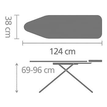 BRABANTIA gludināmais dēlis (B) 124x38cm, Denim Blue (134265)
