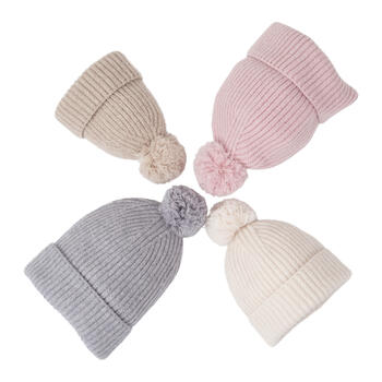 Lodger Hatter Folklore merino vilnas cepure, Beige, 3-6m (HTM 630_3-6)