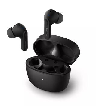 PHILIPS in-ear true bezvadu austiņas ar portatīvo uzlādes ietvaru, melnas (TAT2206BK/00)