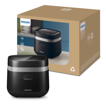 PHILIPS 3000. sērijas Mini daudzfunkcionālais katls, melns (HD3090/80)