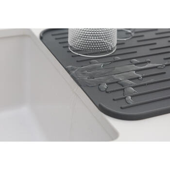 BRABANTIA Silikona trauku žāvēšanas paliktnis, dark grey (117442)