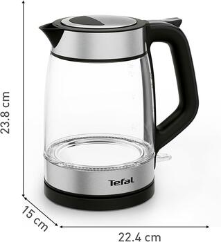 TEFAL tējkanna 1.7 l, melna/caurspīdīga (KI605830)