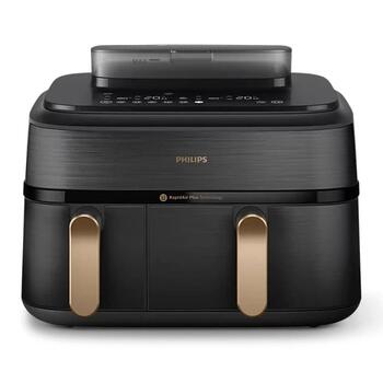PHILIPS karstā gaisa katls ar diviem groziem un tvaika funkciju, 2750W, 9L (NA552/00)