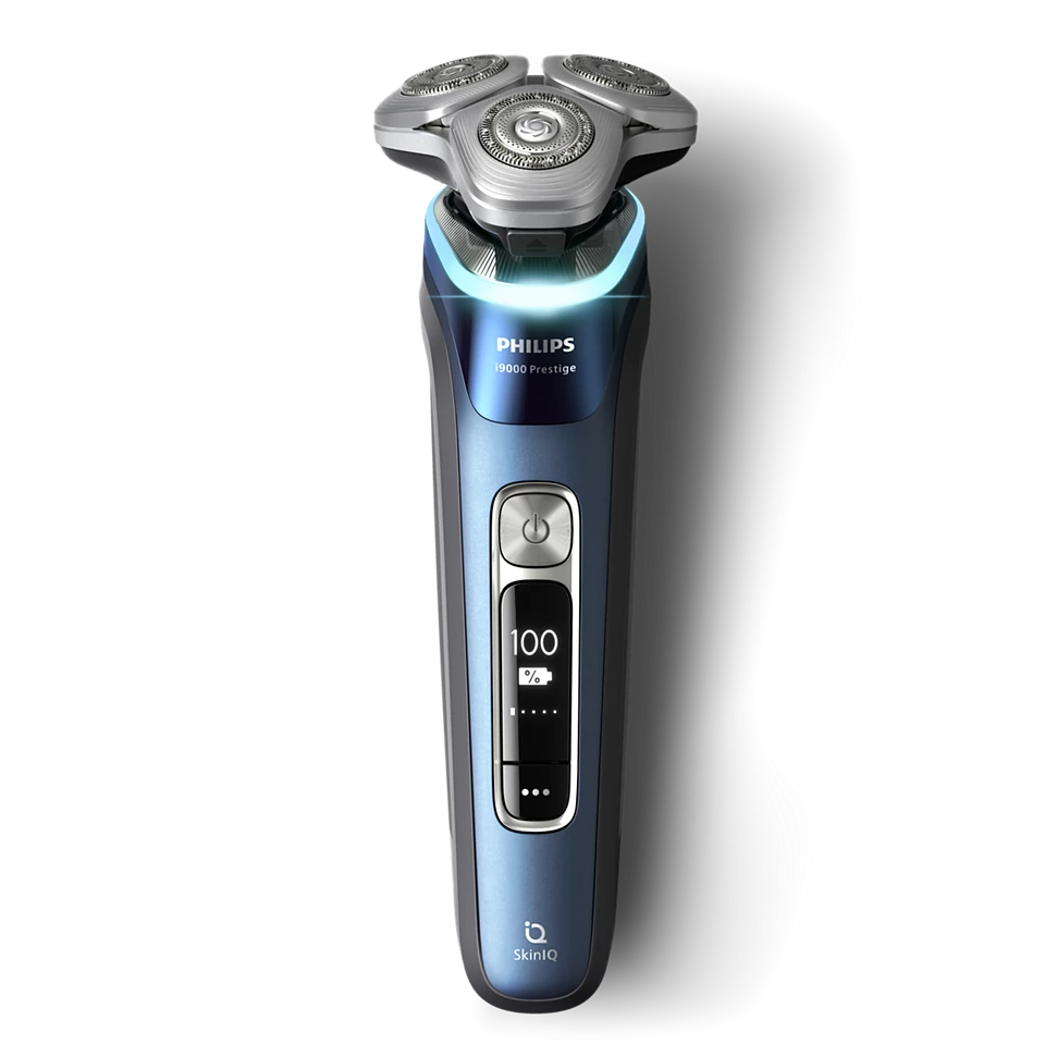 PHILIPS i9000 Prestige Ultra Elektroskuveklis mitrai/sausai skūšanai (lādējams), Mystic Aqua (XP9201/33)