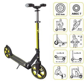 Muuwmi Aluminium Scooter PRO skrejritenis, 215 mm, lime (AU 465)
