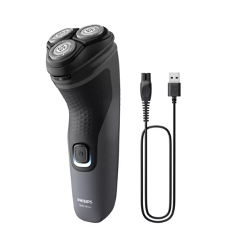 PHILIPS Shaver Series 1000 Elektriskais skuveklis sausai un mitrai skūšanai, pelēks (S1142/00)