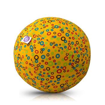 Bubabloon lateksa balons ar auduma pārvalku, Circles Yellow (040369)