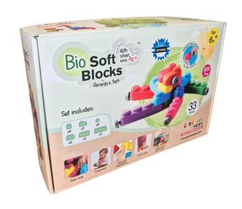 Gerardo's Toys mīksto klucīšu komplekts ar riepām, 33 gab. (25 gab.+ 8 riepu detaļas) (GT3103)