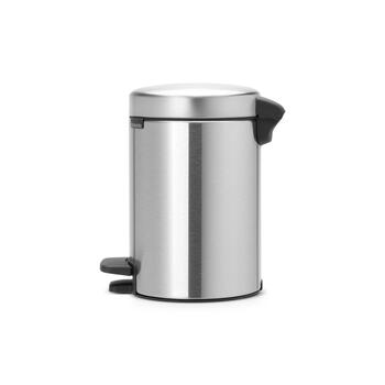 BRABANTIA atkritumu tvertne ar pedāli NewIcon, 3L, Matt Steel Fingerprint Proof (112164)