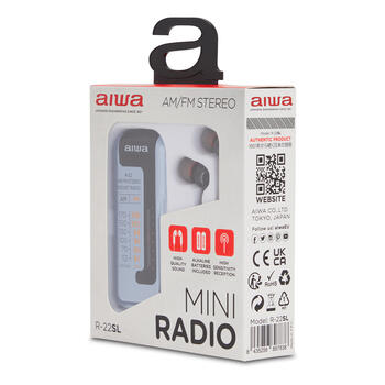 AIWA kabatas radio ar austiņām, pelēks (R-22SL)