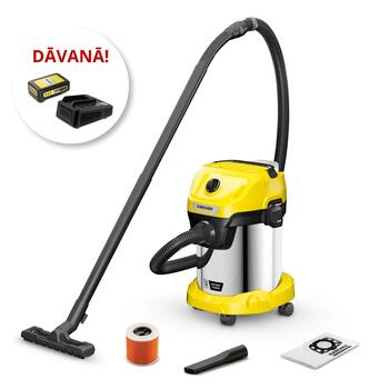 KARCHER WD 3 (1.628-575.0) putekļsūcējs+ akumulators (2.445-062.0) (WD 3 Promo)