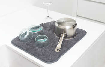 BRABANTIA mikro-šķiedras trauku žāvēšanas paliktnis, dark grey (117626)