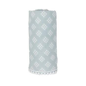 Lodger Swaddle Tribe Muslin kokvilnas autiņš, 120x120 cm, Ice Flow (SWT 105)