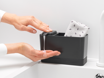 BRABANTIA virtuves piederumu organizators + ziepju dozators, Dark Grey (302602)