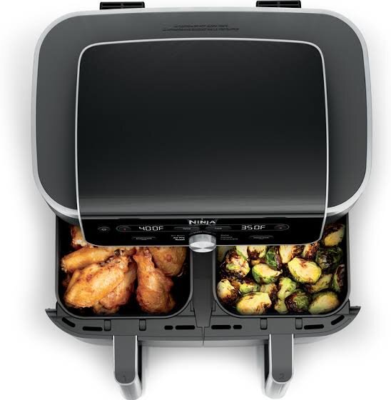 Ninja DualZone XL 6 in 1 karstā gaisa friteris, 9,5 l, 2470 W, pelēks (DZ901EU)