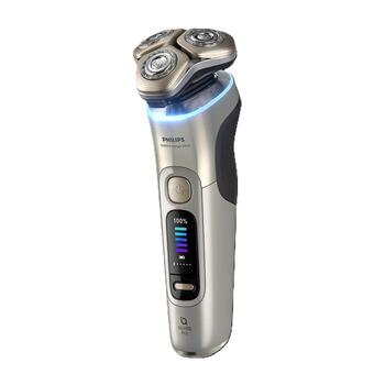 PHILIPS i9000 Prestige Ultra Elektroskuveklis mitrai/sausai skūšanai (lādējams), baltais zelts (XP9403/31)