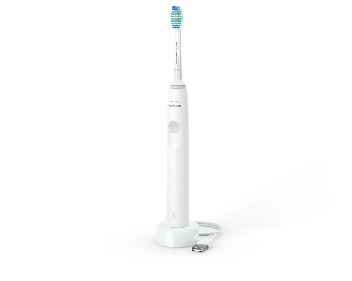 PHILIPS 1100 sērijas elektriskā zobu birste, balta/pelēka (HX3641/02)