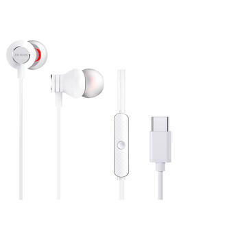 AIWA In-Ear stereo austiņas ar mikrofonu,baltas (USB) (ESTM-50USB-C/WT)