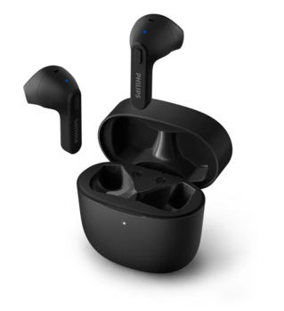 PHILIPS in-ear true bezvadu austiņas ar portatīvo uzlādes ietvaru, melnas (TAT2236BK/00)