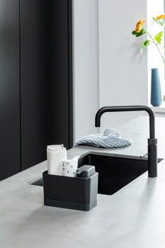BRABANTIA virtuves piederumu organizators + ziepju dozators, Dark Grey (302602)