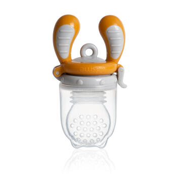 Kidsme Food Feeder bērna ēdināšanas ierīce cietiem produktiem (liels), Amber, no 6 mēn. (160337AM)