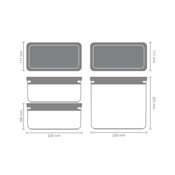 BRABANTIA uzglabāšanas kārbu komplekts Tasty+, 3 gab.,  Dark Grey (230783)
