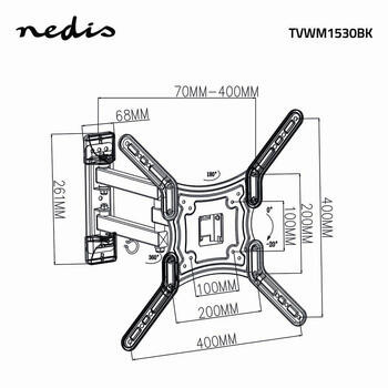 Nedis TV kronšteins, 23-55 collas (TVWM1530BK)
