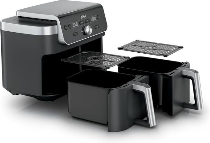 Ninja DualZone XL 6 in 1 karstā gaisa friteris, 9,5 l, 2470 W, pelēks (DZ901EU)
