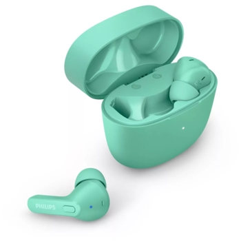 PHILIPS in-ear true bezvadu austiņas ar portatīvo uzlādes ietvaru, zaļas (TAT2206GR/00)