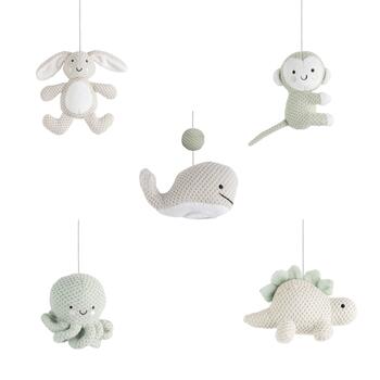 Baby's only muzikālais karuselis, dzīvnieki, 0+, Laurel green/ Warm linen (BO-815.023.062.50)