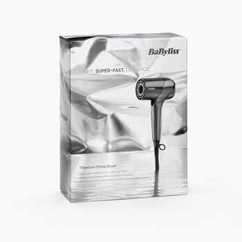 BaByliss Titanium Shine matu fēns, 1600 W, pelēks (D6200DE)
