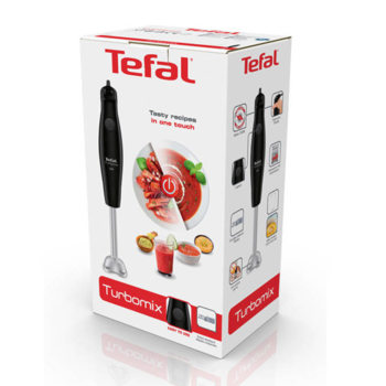 TEFAL rokas blenderis Turbomix 350W, melns/nerūsējošais tērauds (HB1218)