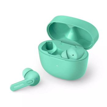 PHILIPS in-ear true bezvadu austiņas ar portatīvo uzlādes ietvaru, zaļas (TAT2206GR/00)