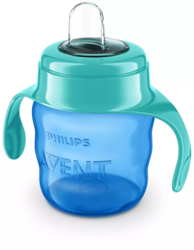 Philips Avent Easy Sip mācību krūzīte ar rokturiem, 6M+, 200ml, silikona snīpis, zaļa (SCF551/05)