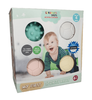Gerardo's Toys masāžas- sensoro bumbiņu komplekts mazuļiem, 4 gab. (GT7710)