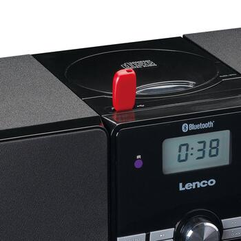 Lenco Mikro mūzikas sistēma ar Bluetooth, melna (MC-030BK)