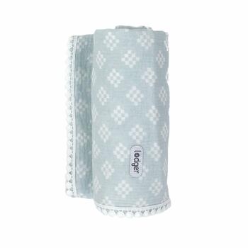Lodger Swaddle Tribe Muslin kokvilnas autiņš, 120x120 cm, Ice Flow (SWT 105)