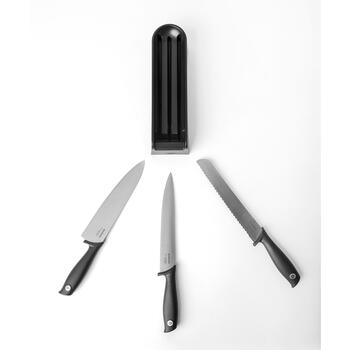 BRABANTIA Atvilktņu nažu bloks un naži Tasty+, Dark Grey (123023)