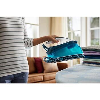 PHILIPS PerfectCare Compact Tvaika ģeneratora gludeklis, zils/balts (GC7840/20)