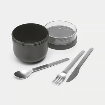 BRABANTIA Make & Take brokastu trauks, 0.5L, dark grey (204180)