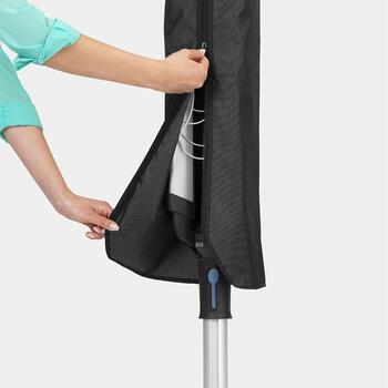 BRABANTIA rotējošs veļas žāvētājs, 50m, met.stipr+pārv+soma, Metallic Grey (100246)